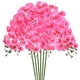 thumbnail image 1 of Uxcell 6-Pack Flores de Orquídea Artificial 9 Pétalos Grandes 37 Pulgadas Ramo de Phalaenopsis de Seda Rojo Rosa Falsas Orquídeas para Hogar/Boda, 1 of 1