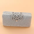 thumbnail image 2 of 1pc Women Evening Bag Handbag Rhinestone Diamond Dinner Bag Ladies Wedding Clutch Party Banquet Bag (Silver), 2 of 7