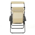 thumbnail image 4 of LuxenHome Chaise Longue de Patio en Vinyle Tan Zéro Gravité avec Auvent, 4 of 11