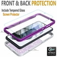 thumbnail image 3 of Samsung Galaxy S21 FE Case, [NOT FIT Samsung S20 FE] W/ [Tempered Glass Screen Protector], Military Grade 12 Feet Drop Proof Phone Cover with Glitter Spot Diamond -Purple, 3 of 7