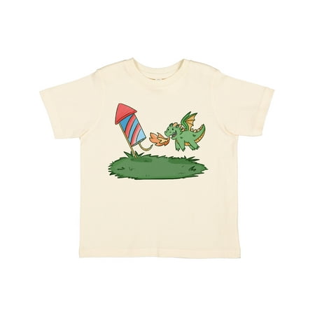 

Inktastic 4th of July Cute Green Firework Dragon Gift Toddler Boy or Toddler Girl T-Shirt
