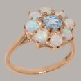 thumbnail image 2 of LBG British Made 14k Rose Gold Natural Aquamarine & Opal Womens Statement Ring - 33 size options - Size 5, 2 of 6