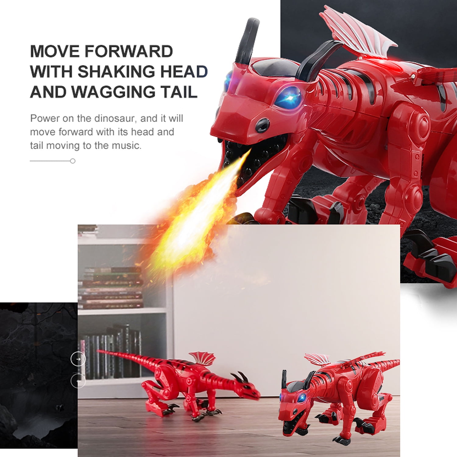 YARMOSHI Walking Dragon Robot Toy Battery Operated Age 3+