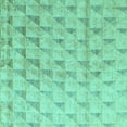 thumbnail image 1 of Ahgly Company Indoor Square Solid Turquoise Blue Modern Area Rugs, 6' Square, 1 of 4