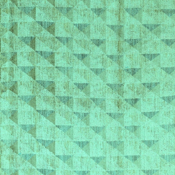 Ahgly Company Indoor Square Solid Turquoise Blue Modern Area Rugs, 6' Square