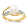 thumbnail image 1 of 14K Yellow Gold Diamond and FW Cultured Pearl Ring, 1 of 2