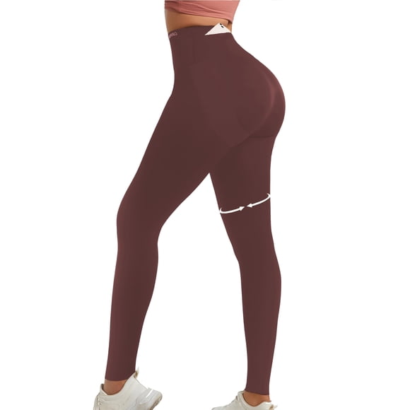 Leggins Curvphilo para levantamiento de glúteos, cintura alta, control de barriga, color marrón