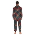 thumbnail image 4 of FORMRS Onesies Pajama for Adults Unisex Hoodie Winter Jumpsuit One Piece Sleepwear, Sizes S-2XL, Red Tartan Pattern, 4 of 7