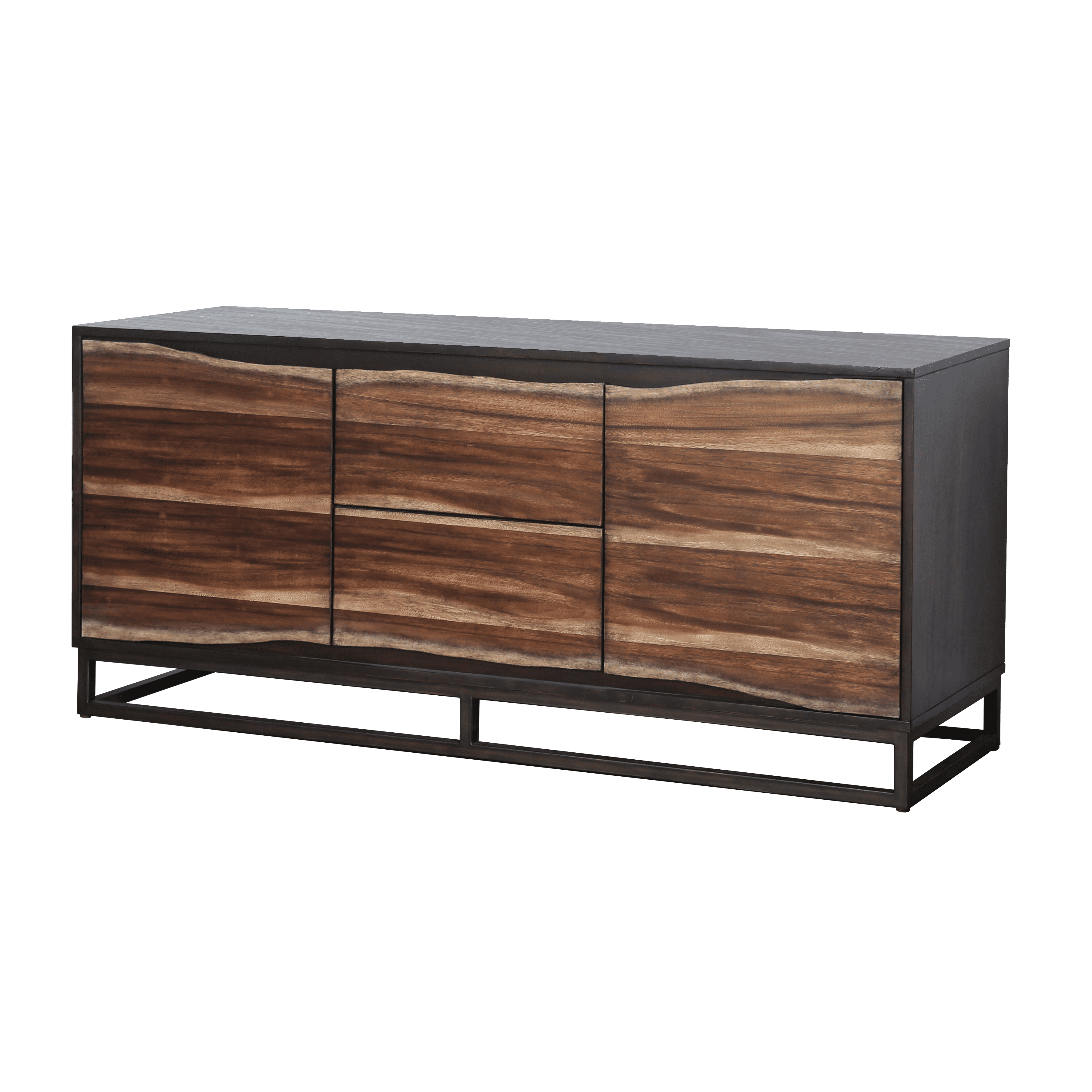 Furniture of America Beaver TV Stand with 2 Doors and Drawers for TVs up to 64', Dark Oak