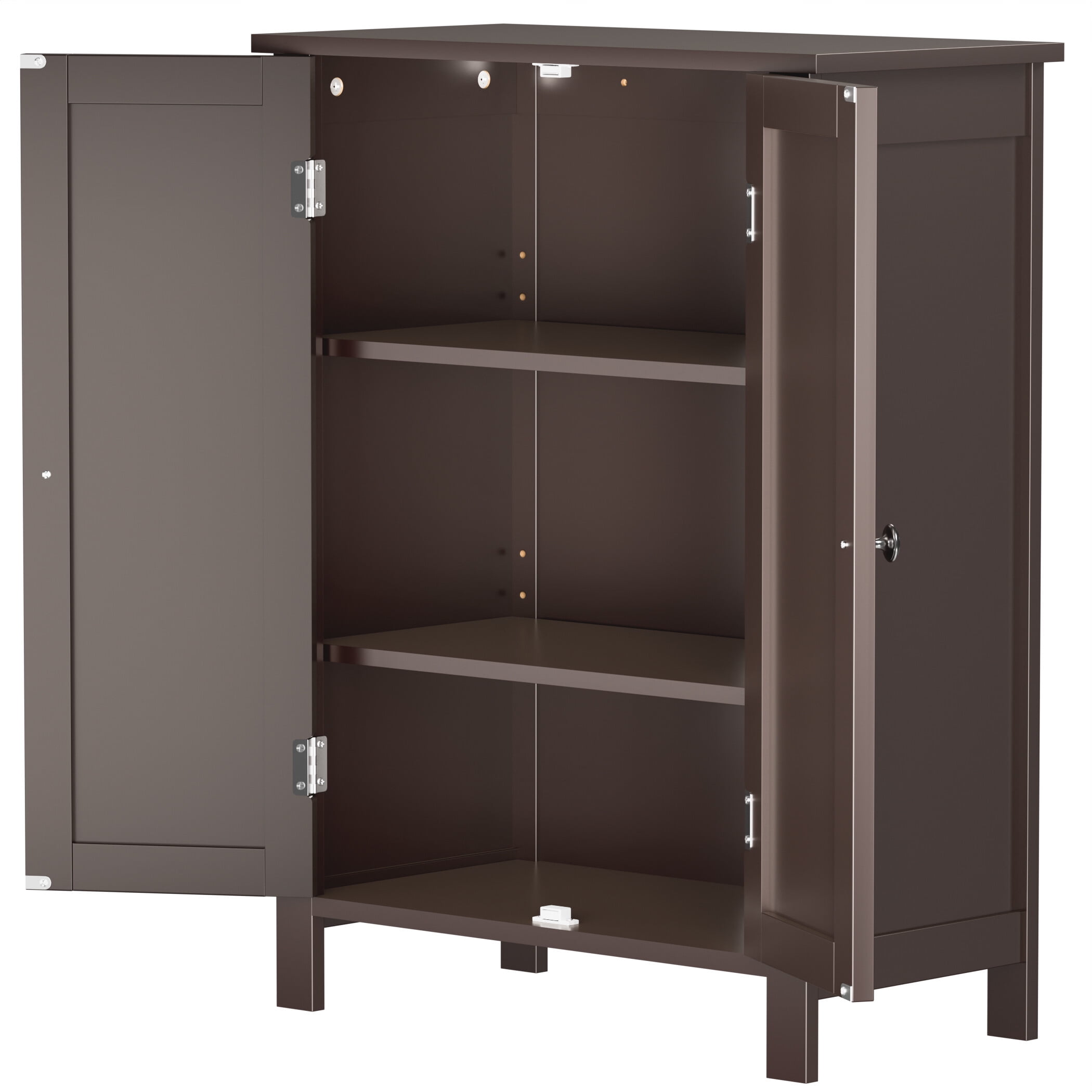 ZENY Bathroom Freestanding Cabinet Storage, Brown, 11.8''