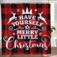 thumbnail image 3 of Merry Little Christmas Shower Curtain Red Black Buffalo Bathroom Decor Waterproof Polyester with Hooks 72x72 Inchs, 3 of 7