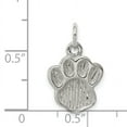 thumbnail image 3 of Sterling Silver Polished and Textured Paw Print Charm Pendant, 3 of 4