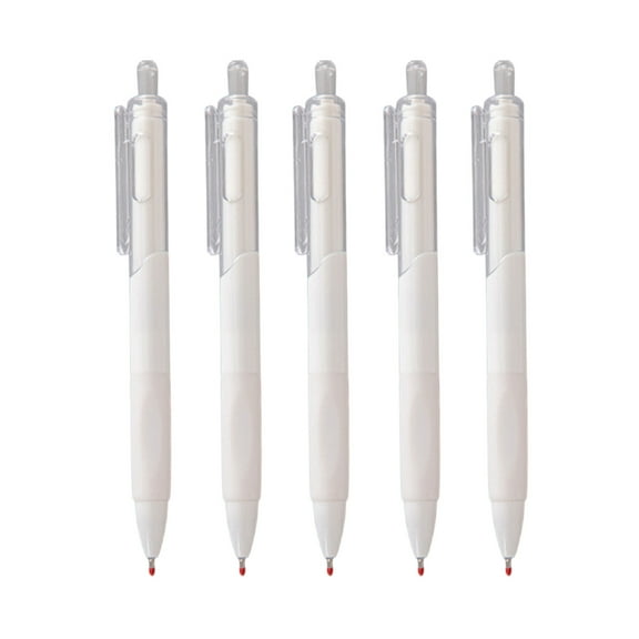 Quick Dry Gel Pens 5 Pack 0.5mm Fine Point White Ink Fast Drying Smooth Writing Pens with Non-Slip Grip for Art Journaling Office Use