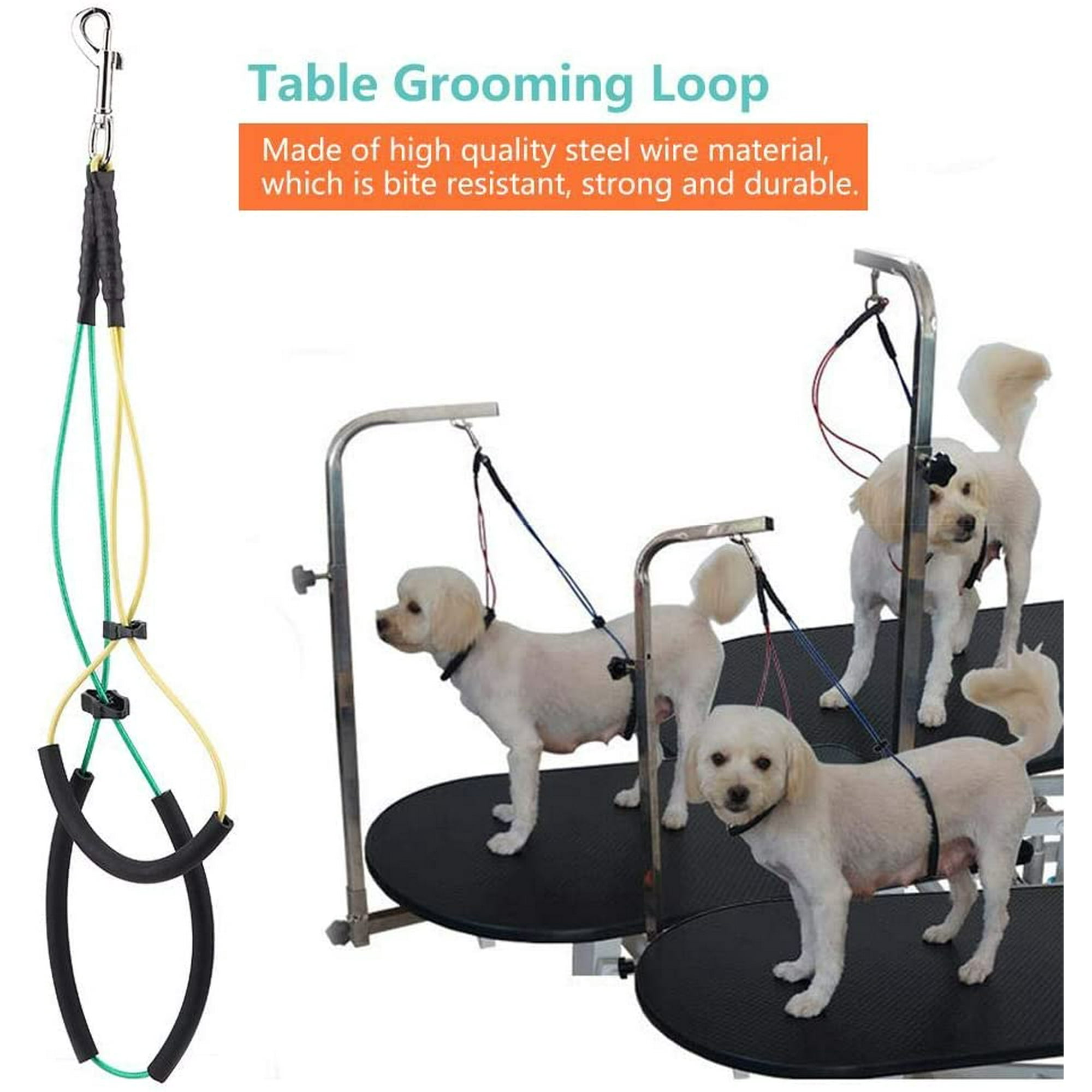 Dog Grooming Loop 17.7in 21.7in Dual No Sit Haunch Holder Cat Grooming Stainless Steel Wire Safety Rope Restraint Noose for Pet Grooming Table Arm Bath Tub S Walmart