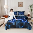 thumbnail image 4 of Castle Fairy Hexagon Video Game Full Size Comforter Sets,Futuristic Grid Bedding Sets, 4 of 8