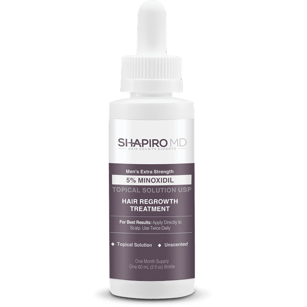 Shapiro MD Minoxidil 5% Men's Hair Growth Treatment, FDA Approved Serum  Promotes Hair Regrowth | 1 Month (2 oz) 