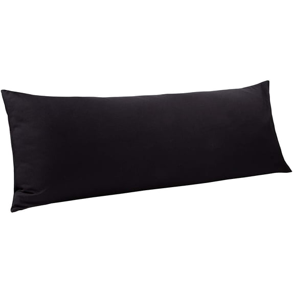 Body Pillow Cover, Pillowcase, 100% Brushed Microfiber, Soft and Cozy, Envelope Closure, for Adults Pregnant Women, 20" x 54", Black