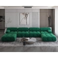 thumbnail image 5 of Sdorens Sectional Sofa,U-Shaped Modular Couch with Ottomans,Modern Velvet Sofa Set for Living Room,Green, 5 of 11