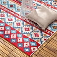 thumbnail image 6 of TOWN & COUNTRY EVERYDAY Dahlia Southwestern Stripe Indoor Outdoor Area Rug, UV Fade Resistant, High-Low Pile, Red/Mutli, 7'10"x10'2", 6 of 13