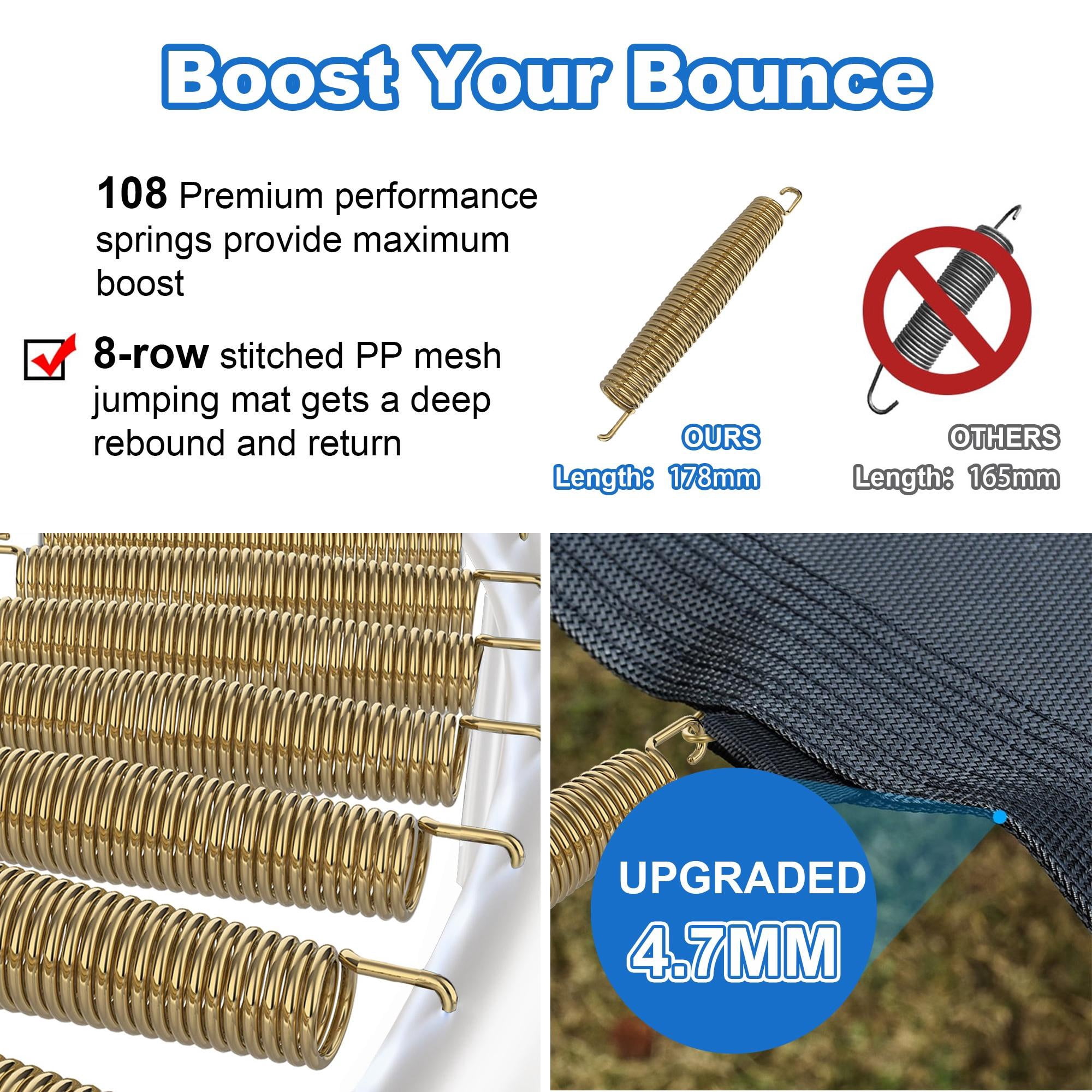 16ft Trampoline for Kids with Basketball Hoop and LED Lights, SEGMART Upgraded Kids Outdoor Trampoline with Enclosure Net and Ladder, Heavy Duty Recreational Trampoline for Indoor Outdoor Backyard