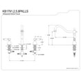 thumbnail image 3 of Kingston Brass KB1798PKLLS Widespread Kitchen Faucet Less Sprayer, SN, 3 of 3