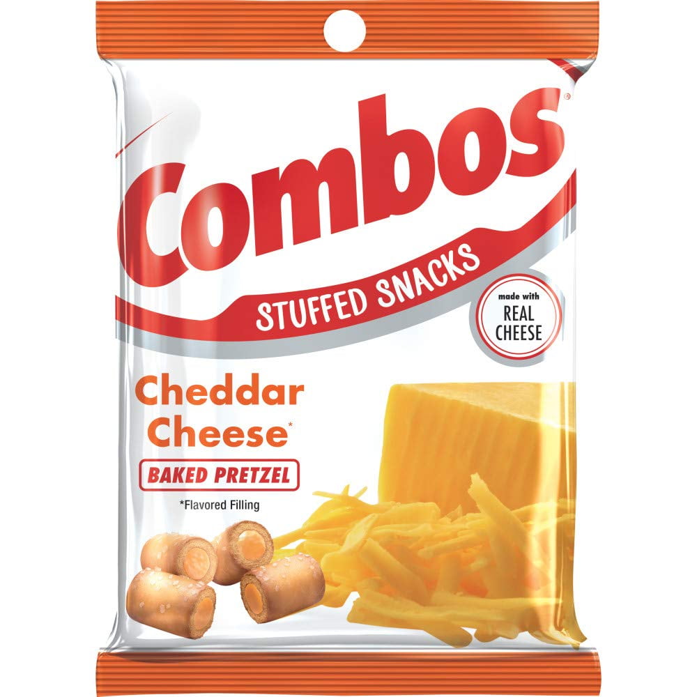 COMBOS Cheddar Cheese Pretzel Baked Snacks 6.3-Ounce Bag (Pack of 12