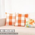 thumbnail image 5 of Orange Decorative Couch Pillows Farmouse Buffalo Plaid Fall Pillow Covers 18x18 Set of 2 Fall Outdoor Decor Linen Throw Pillows 18 x 18 for Sofa Porch Patio and Yard, 5 of 6