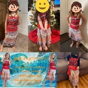 Jurebecia Princess Dress for Girls Adventure Outfit Costume Two-Pieces Crop Top Skirt Set Halloween Christmas Cosplay Clothes Age 8(7-8Years)