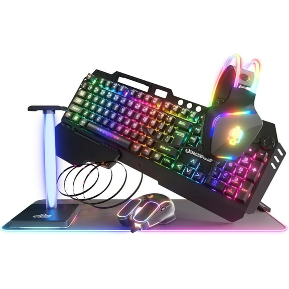 GAMEPUNK 6-Piece Codebreakers Gaming PC Accessories Bundle with Keyboard, Mouse, Headset, and More