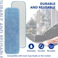 thumbnail image 2 of 18 inch Reusable Mop Pads,3 Washable Floor Mop Pads,Flat Mop Head,Microfiber Mop Pads Fit for Most Microfiber Flat Mop System,Blue, 2 of 7