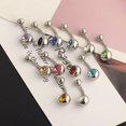 Titanium belly button ring Double Head Czech Diamond Zircon Umbilical