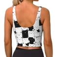 thumbnail image 3 of Haiem Doodle Cute Cat Pattern Womens Sports Bra - U Neck Padded Low Impact Yoga Bra Workout Crop Top Gym Moisture-Wicking Workout Vest -Medium, 3 of 9