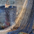 39x79 Inch Nautical Decorative Fishing Net Blue White Seaside Beach ...