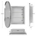 thumbnail image 2 of Oval Bathroom Medicine Cabinet with Mirror, 34”x20” Recessed Medicine Cabinet for Bathroom with Beveled Edge Mirror, Silver, 2 of 8