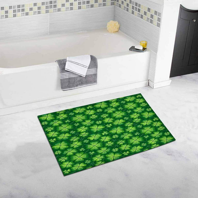 CADecor Dark Green St. Patrick's Day Bath Rug Bathroom Mat Doormat 30 x 18  inches 