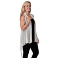 thumbnail image 6 of Le Moda Women’s Sleeveless Sheer Open Stitch Vest Cardigan In 10 Colors, 6 of 10