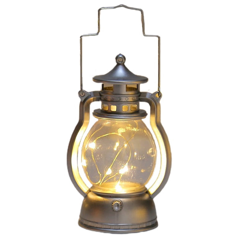Battery Powered Vintage Hurricane Lantern LED Lamp with Dimmer
