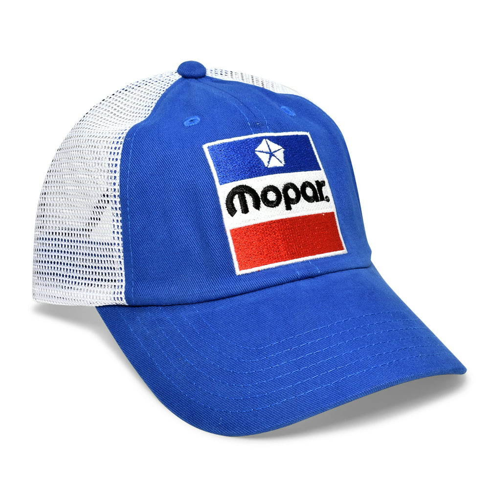 Blue Front and White Mesh Baseball Cap with Mopar Logo for Dodge Jeep ...