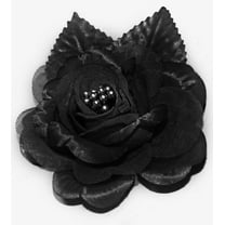 12 Silk Roses Wedding Favor Flower Corsage  - Black