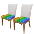 thumbnail image 2 of Daiia Glitter Rainbow Stretch Individual Couch Cushion Slipcovers Reversible Cushion Protector Slipcovers Sofa Cushion Protector Covers Milk Silk-16.9in, 2 of 9