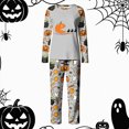 thumbnail image 2 of TOWED22 Women‘s Halloween Pumpkin Print Pajama Set, Long Sleeve Crew Neck Sleepwear with Pants, Cozy Matching Family Holiday Outfit,L, 2 of 7