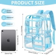 thumbnail image 3 of KOITHOT Clear Backpack Heavy Duty, Waterproof PVC Transparent Backpacks for Adults, Blue Book Bag for School Travel, 3 of 7
