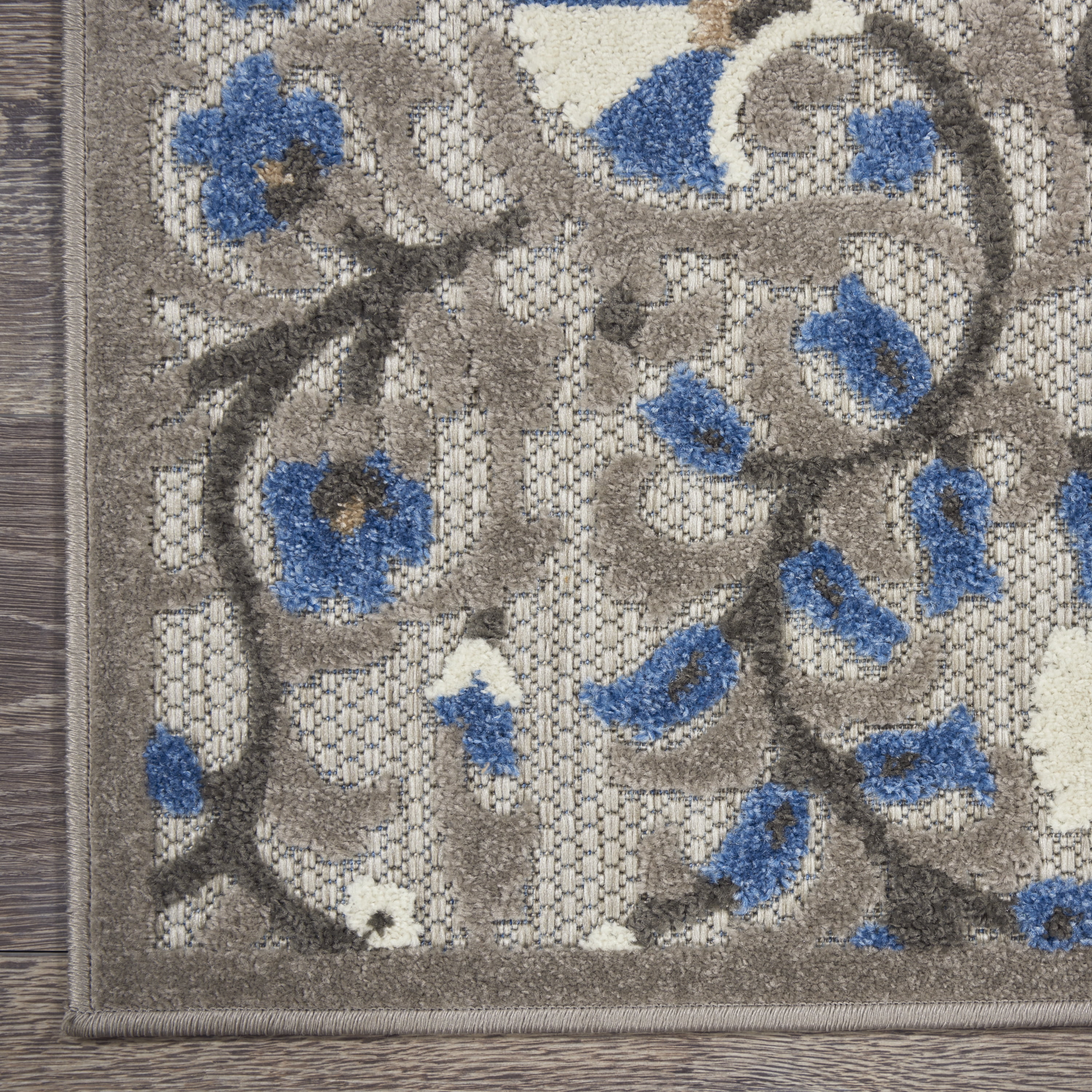 Nourison Aloha Indoor/Outdoor Grey/Multi 7'10" x 10'6" Area Rug, (8x11)