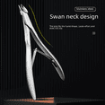 thumbnail image 4 of Cortauñas para piel muerta, de acero inoxidable, con gancho invertido, para piel muerta, con forma de cisne, color plateado exclusivo, 4 of 5