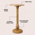 thumbnail image 2 of JONATHAN Y Leopold 24.5" Cottage Designer Mango Wood Pedestal Round Drink Table and Decorative End Table, Natural, END3006A, 2 of 5