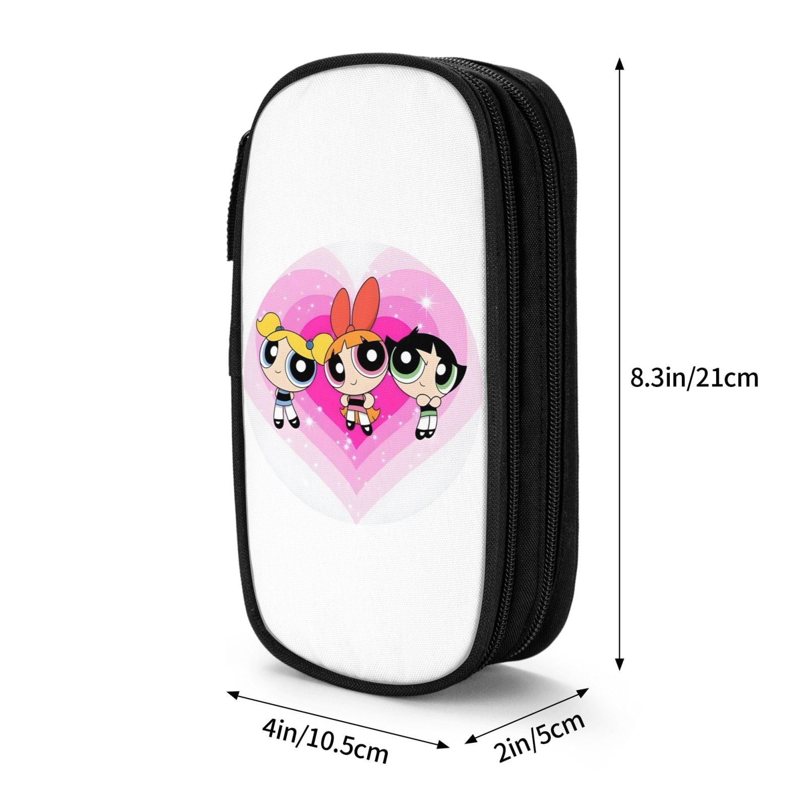 The Powerpuff Gi-rls Pencil Case Large Capacity Pencil Pouch Penbag Office Stationery Organizer Travel Makeup Bag Black