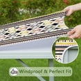 thumbnail image 6 of Washable Boho Floral Square Tablecloth 34x34 Inch with Elastic Hem for Various Table Settings, 6 of 6