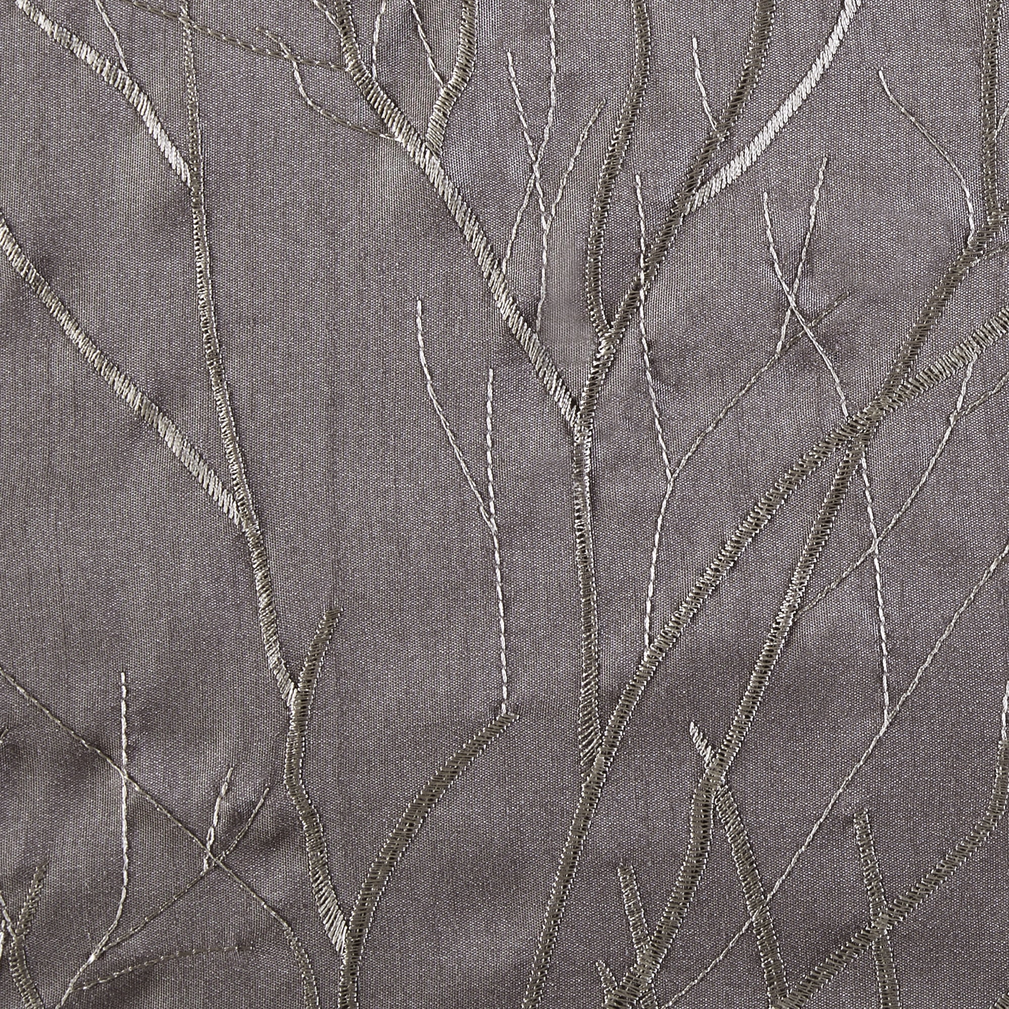 MAYEERTY 50x18" Faux Silk Embroidered Window Valance - Grey