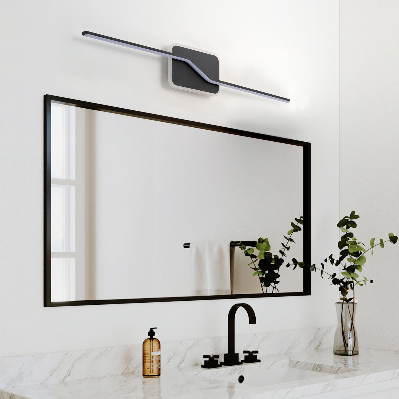 Modern LED Vanity Light Fixture Classic Bathroom Linear Wall Sconce Over the Mirror Black Retro Vanity Lighting