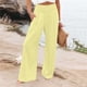 thumbnail image 1 of ICHUANYI Clearance Women's Loose Wide Leg Pants High Waist Straight Pants Casual Solid Pants(Yellow, XL) ICHUANYI WER2023080817765, 1 of 6